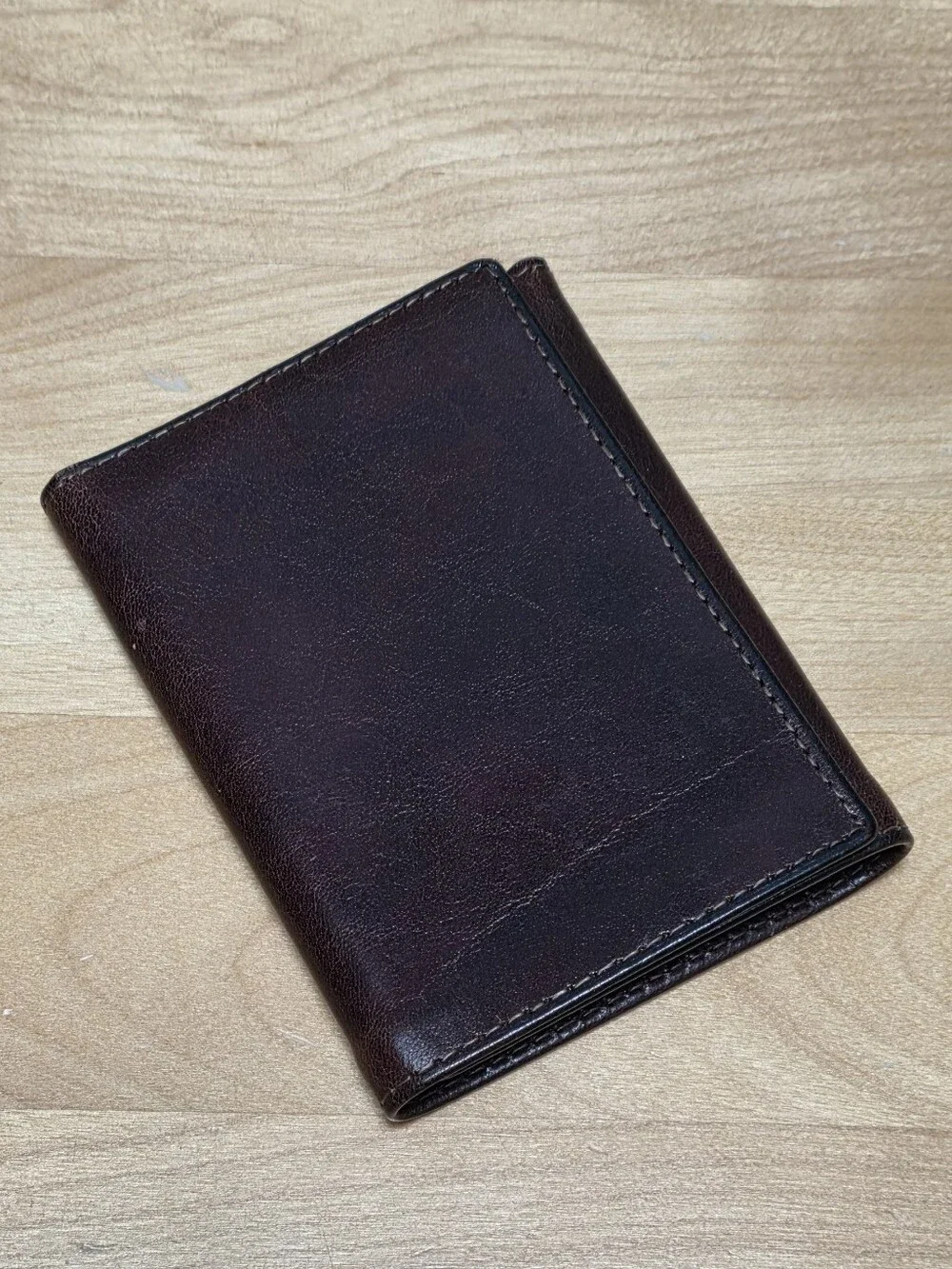BOSCA | Mens Trifold Brown Leather Wallet